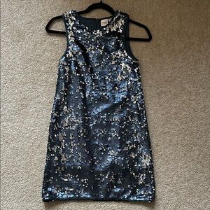 Girls Sparkling Blue Sequin Kids Formal Dress Size Medium
